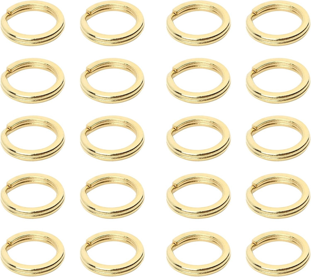 20PCS Brass Flat Split Key Rings, 15Mm (0.59") Diameter, Solid Brass Keyrings fo