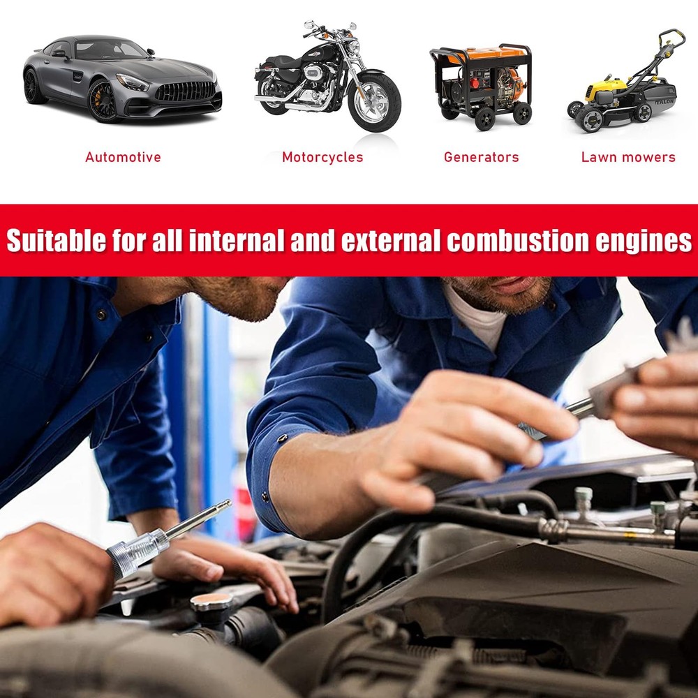 Kewucn 2 Pcs Inline Spark Plug Tester, Engine Ignition 2 PCS, black