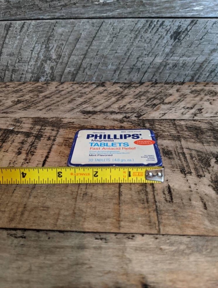 Vintage Phillips Magnesia Tablets Tin Container.