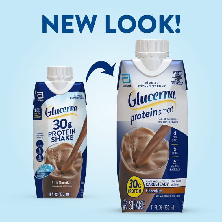 Glucerna Protein Smart Shake, Chocolate 🍫 11-fl-oz Carton, *12 Count