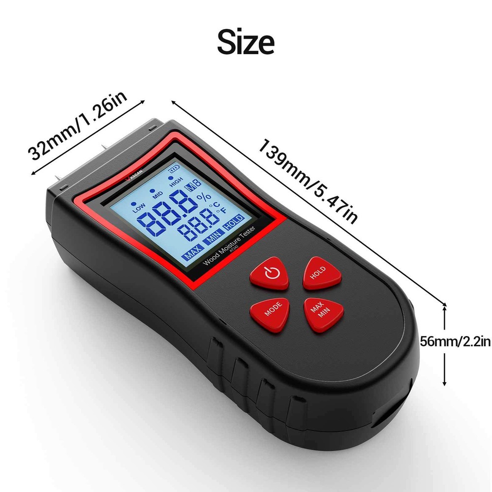 VXSCAN NF-568 Wooden Moisture Meter High Sensitive Sensor HD Backlight