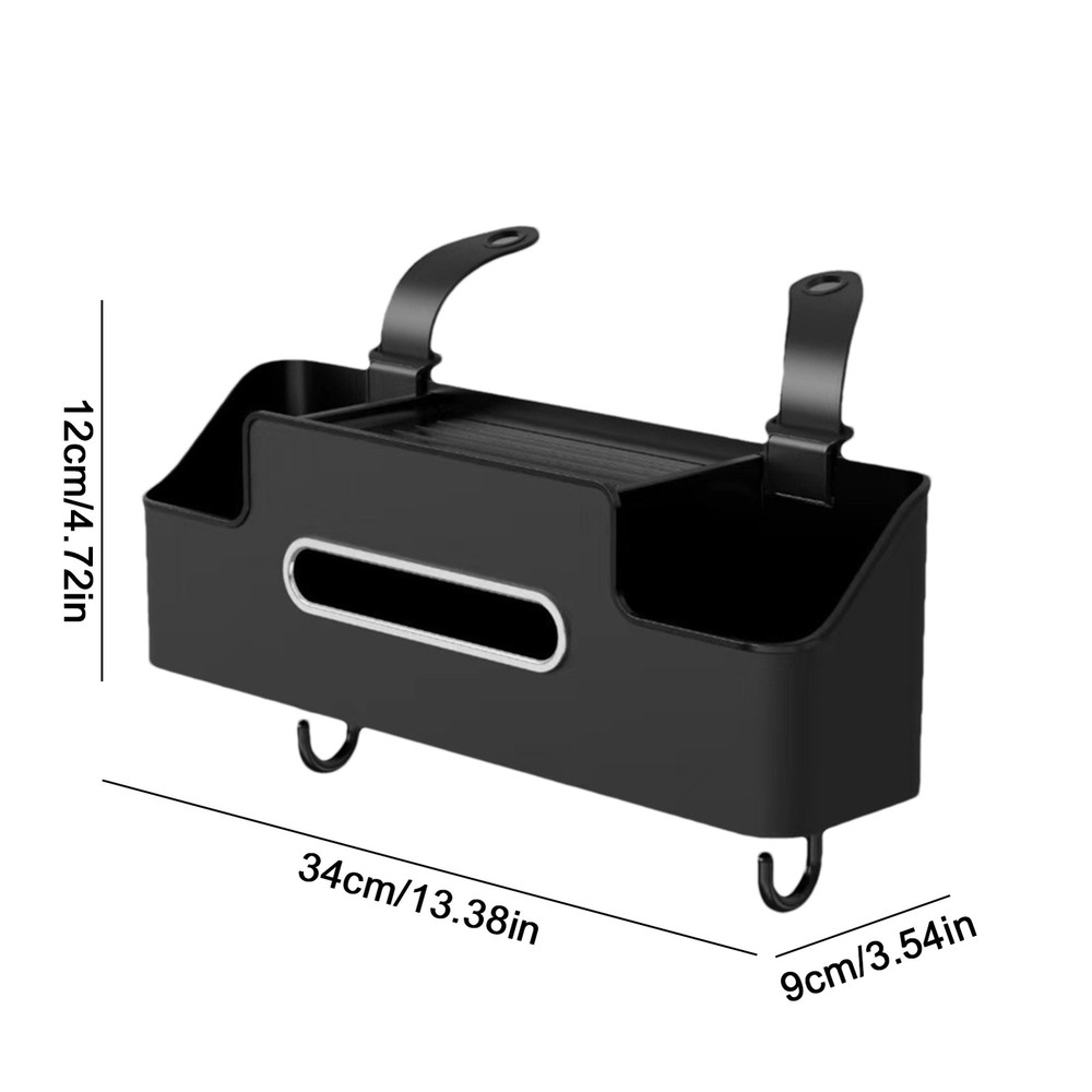 Car Seat Back Storage Organizer Box w/ Tissue & Cup Holder