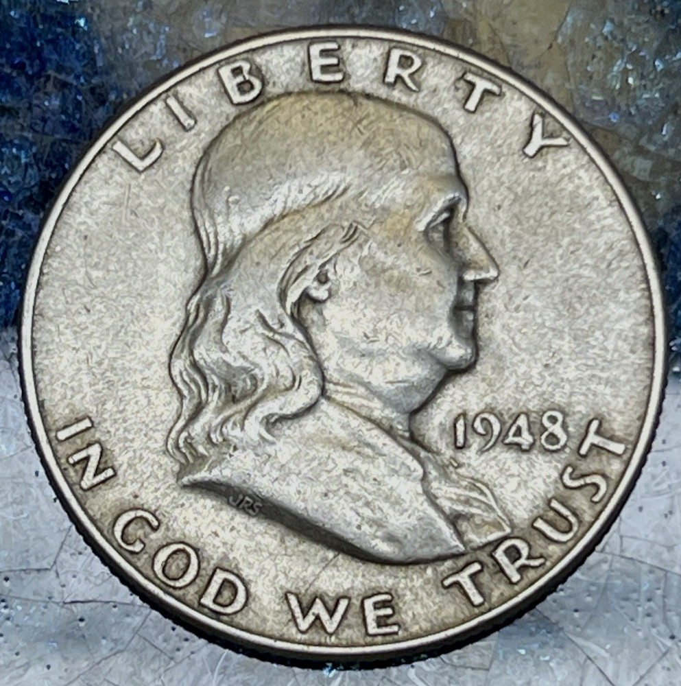 ~ 1948-D FRANKLIN SILVER HALF DOLLAR 50C DENVER MINT 90% SILVER ~