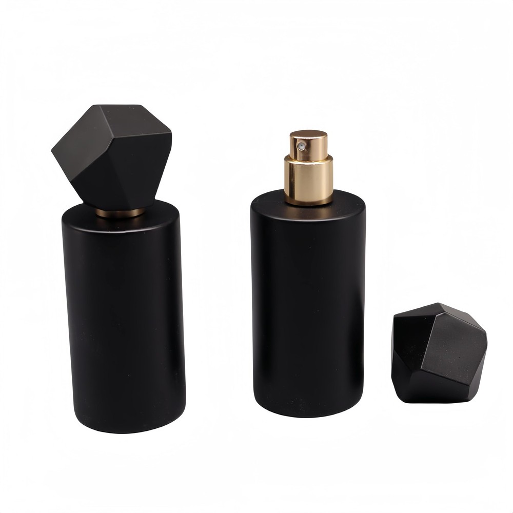 2 Pcs 50ml Glass Atomizer Perfume Spray Bottle - Black Refillable 50ml-Black