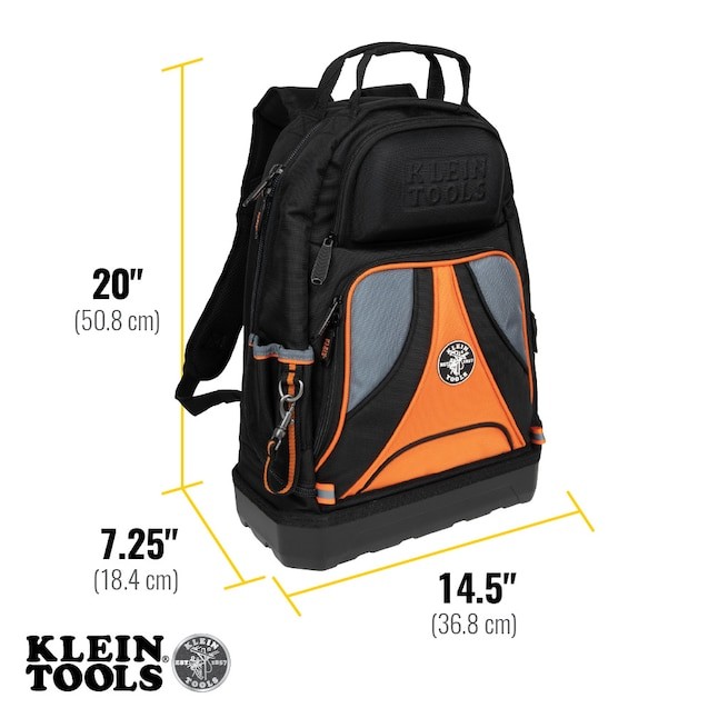 Klein Tools Tradesman Pro Tool Bag Backpack, 39 Pockets, Black, 14-Inch