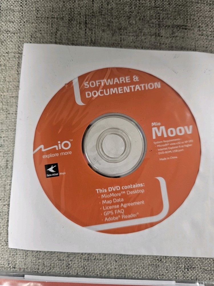 Mio Moov MioMore Desktop Disc, User Manual Software & Documentation