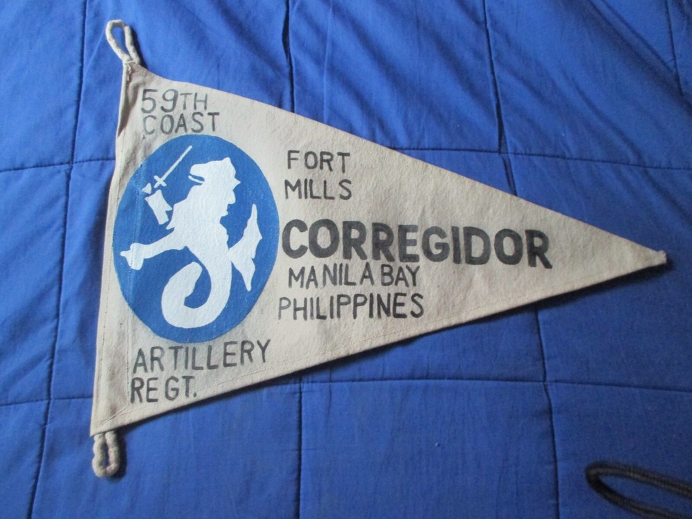 WWII USA CORREGIDOR FORT MILLS 59 TH CA MANILLA BAY PI PENNET   FLAG