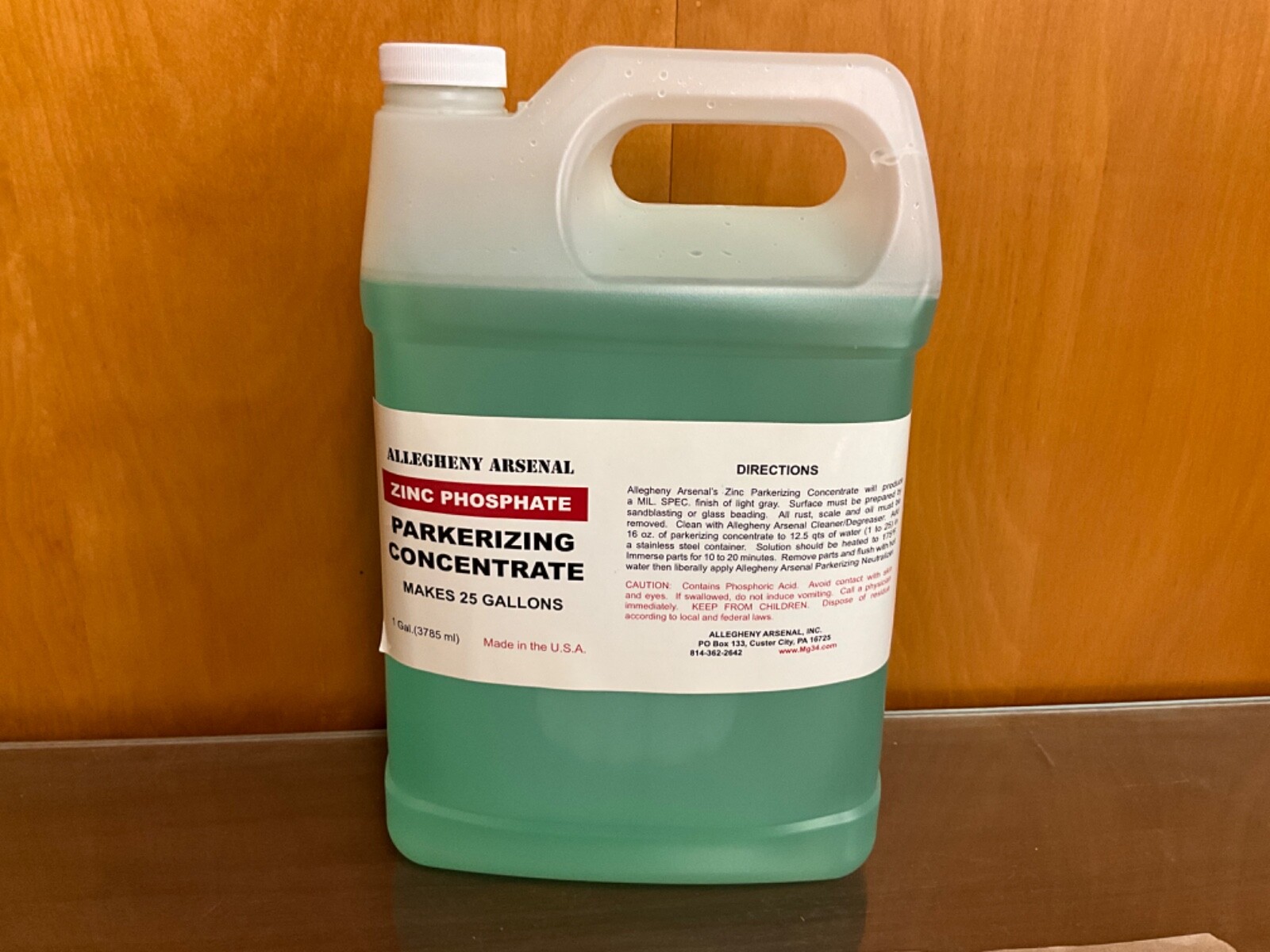 ZINC PHOSPHATE PARKERIZING CONCENTRATE GUNSMITH HOBBYISTS AUTOMOTIVE RESTORATION