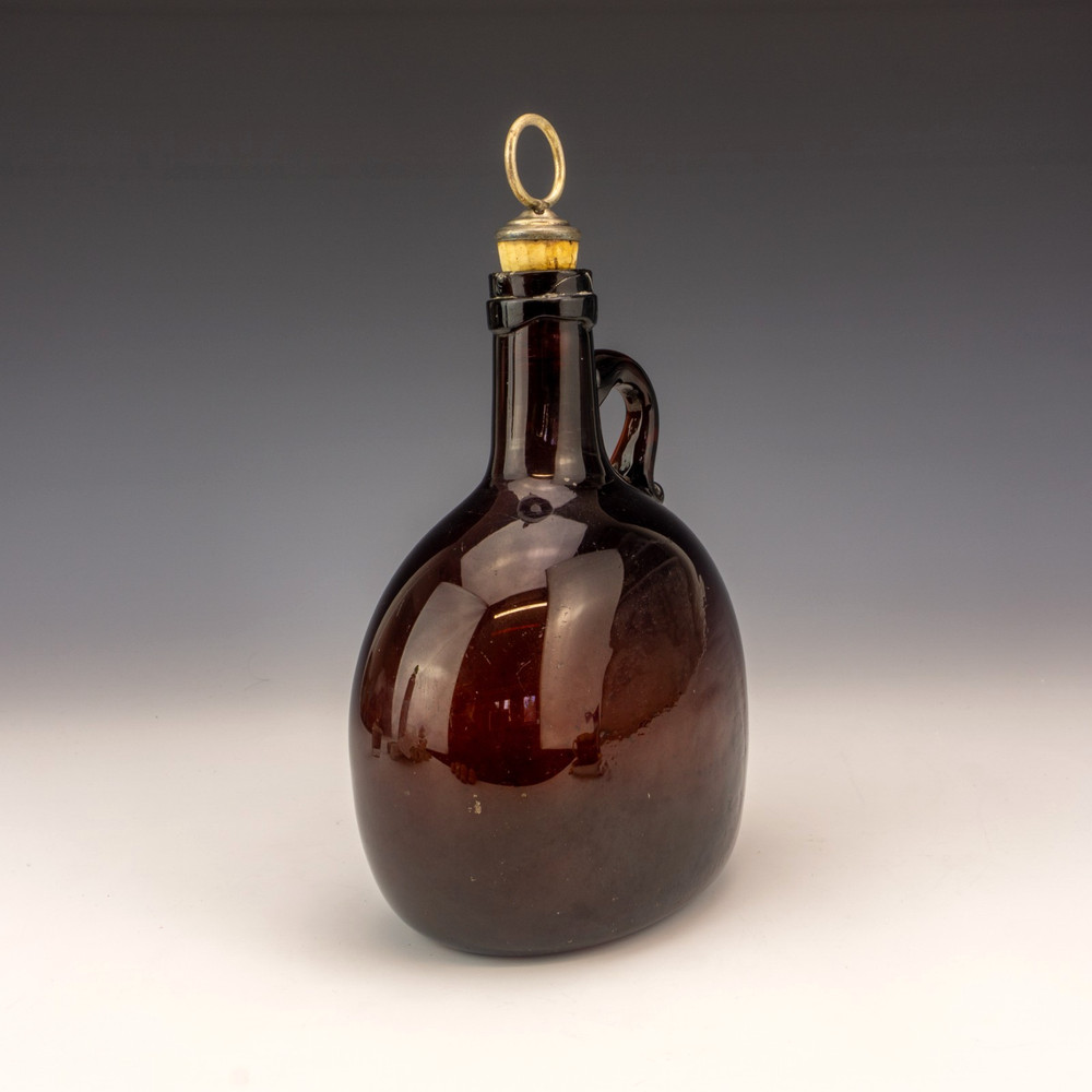 Antique Hand Blown Brown Glass Drinks Decanter