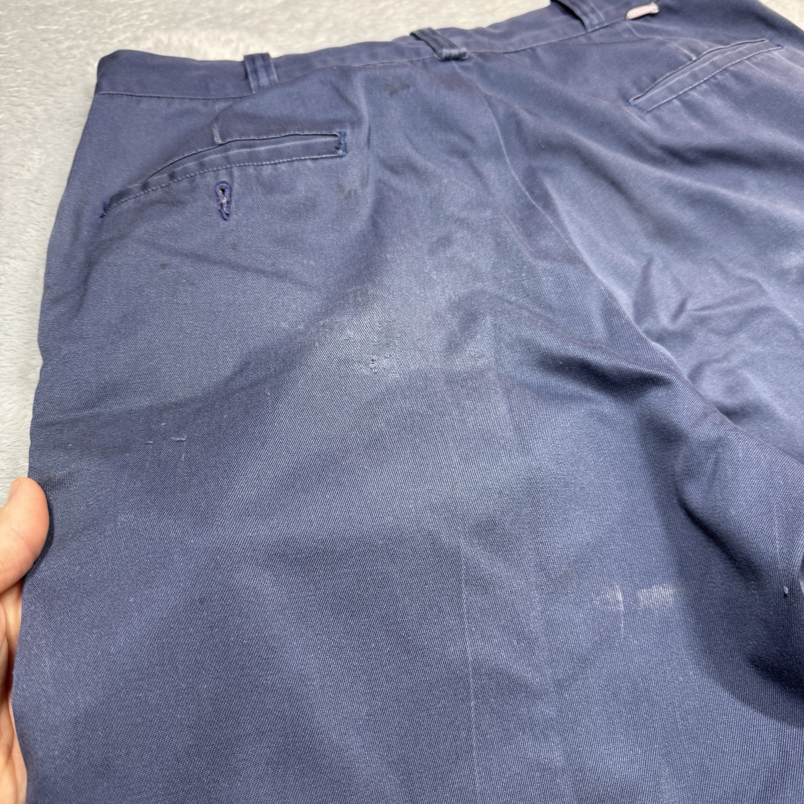 Vintage Lee Chetopa Twill Sanforized Pants Men Fits 34X28 Blue Thrashed Stained