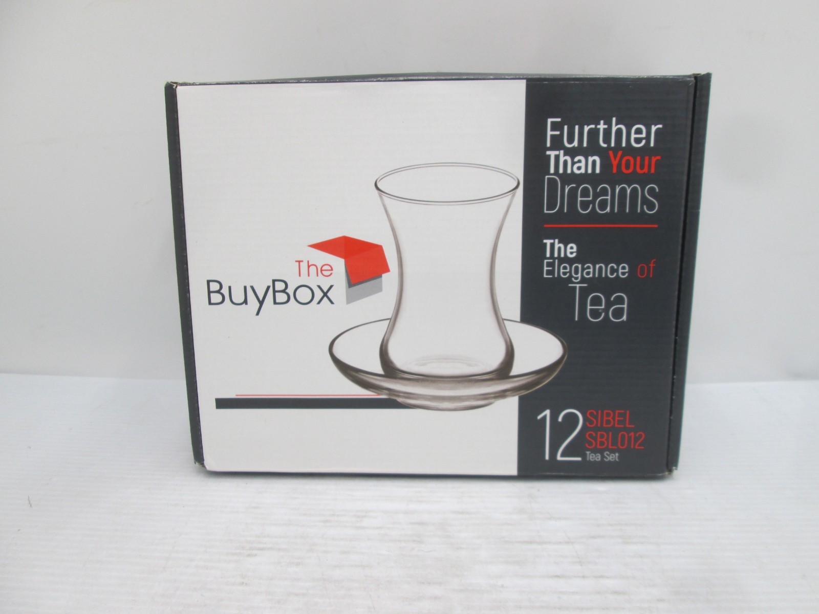 Turkish Tea Glass 12 pc Set Slim Waist Design Thick Sole