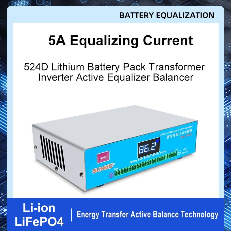 SUNKKO 524D Li-Battery Pack Transformer Inverter Active Equalizer Balancer ot25