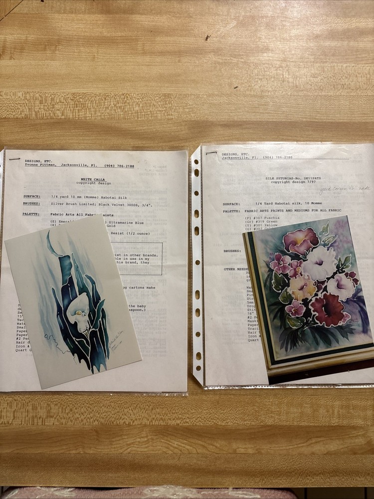 Silk Painting guide instruction packets  With Patterns Lot 2