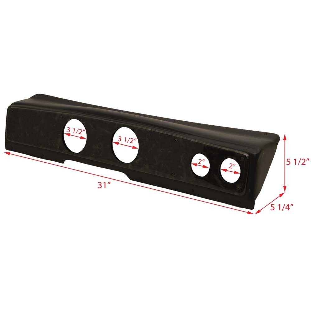 Premier Boat Console Dash Panel | 31 x 5 1/2 Inch Plastic Black