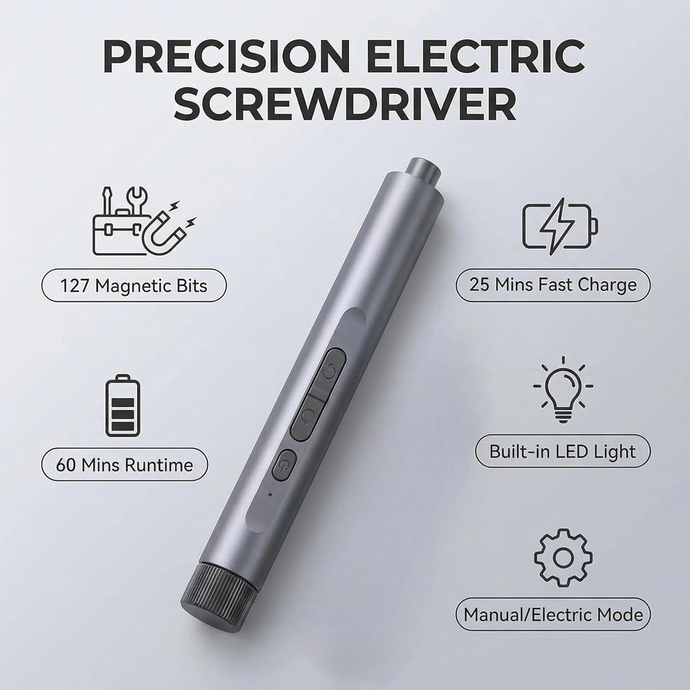 127 in 1 Mini Electric Screwdriver Set Rechargeable