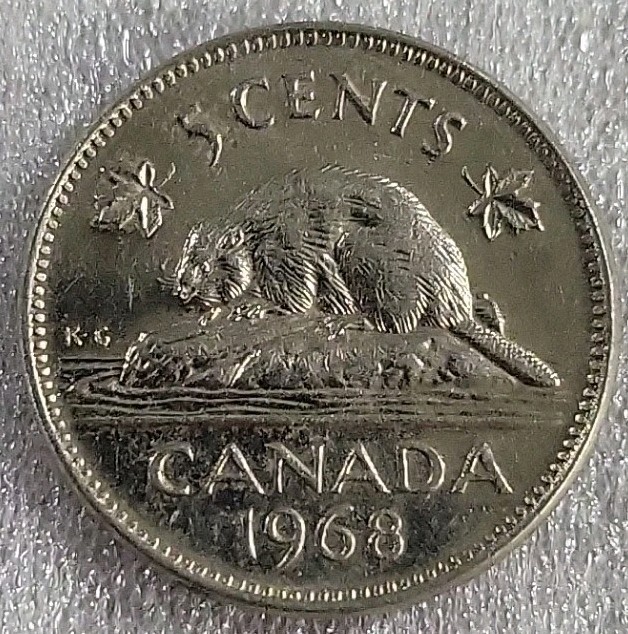 1968 CANADA 5 CENTS COIN *D181