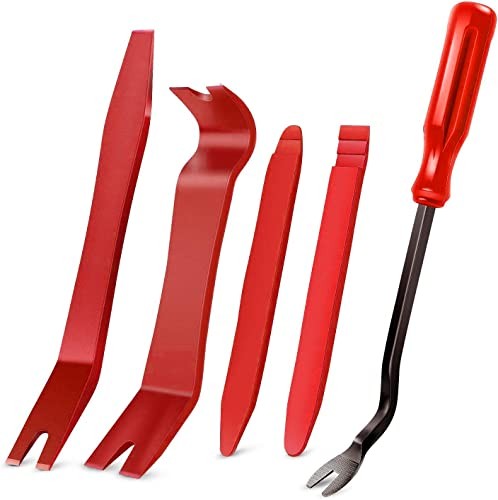 5 PCS Nylon Auto Trim Removal Tool Kit No-Scratch Removal Tool Kit 5Pcs Red