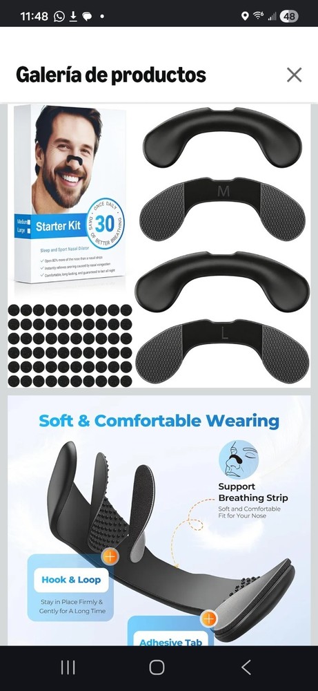 Black Nasal Strip Pack Starter Kit 30 Count Medium Large Plastic for Snoring