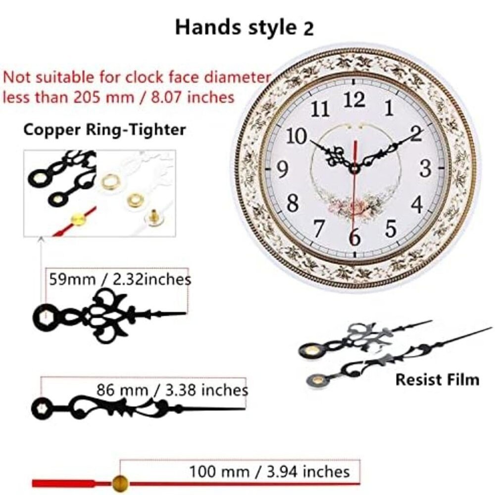 Pendulum Clock Movement 12888 with 3 Hand Sets for Panel Thickness 4 8mm