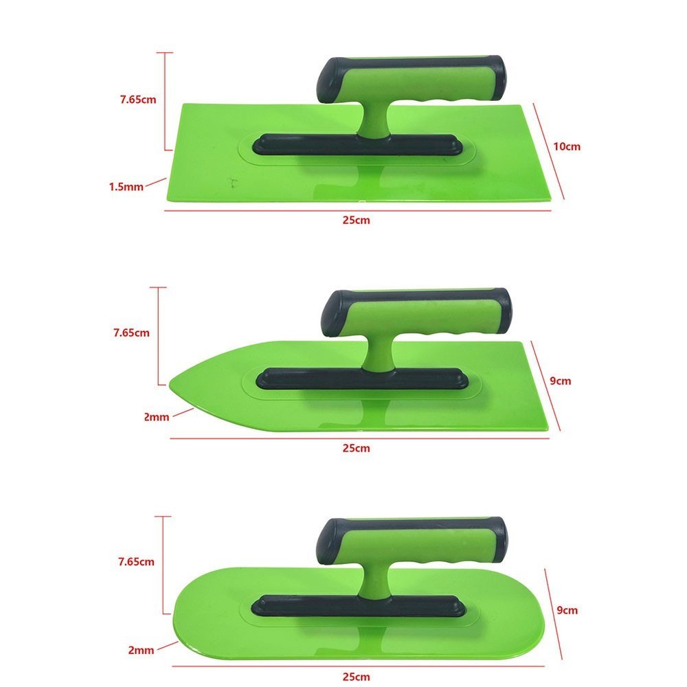 3 Plastic Plastering Trowels Lightweight Tools for Cement Application 25cm