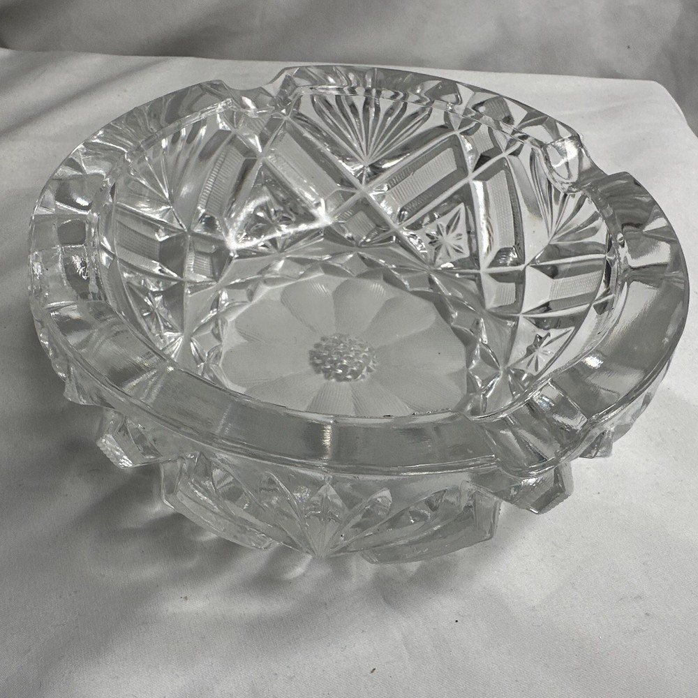 Heavy Glass Ashtray 6”