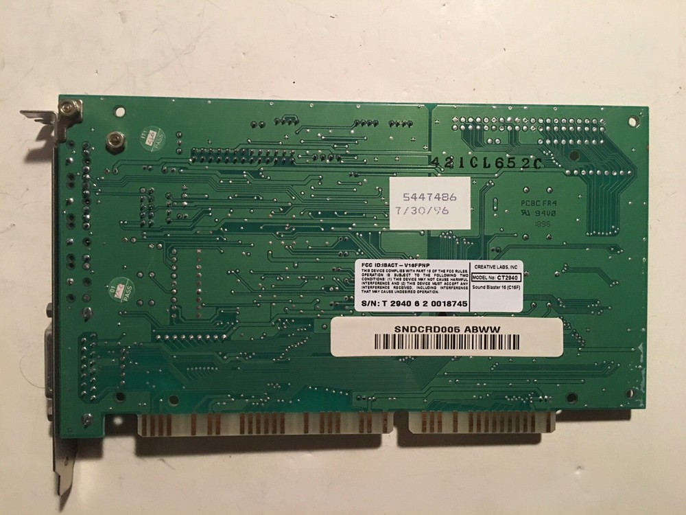 Sound card, ISA, CT2940