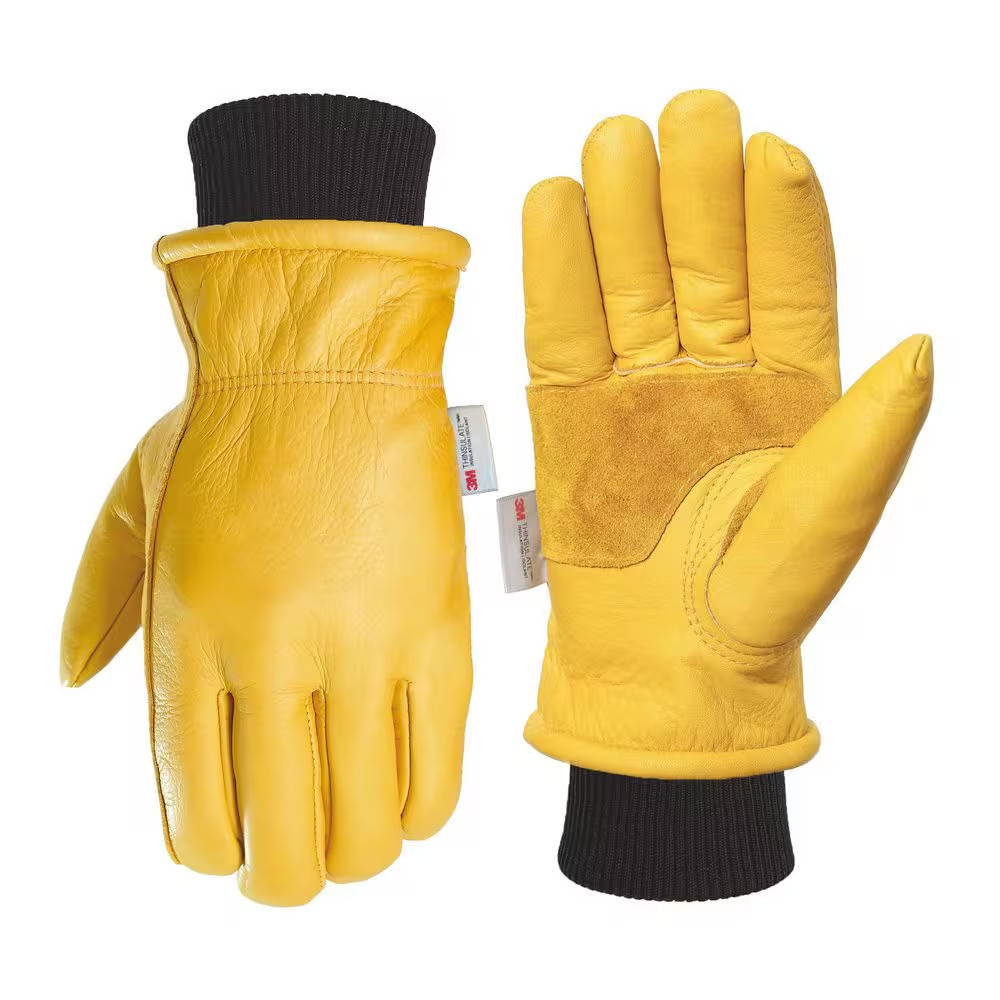 Insulated Cowhide Leather Replacement Gloves Work Gloves Warm Thinsulate Lining