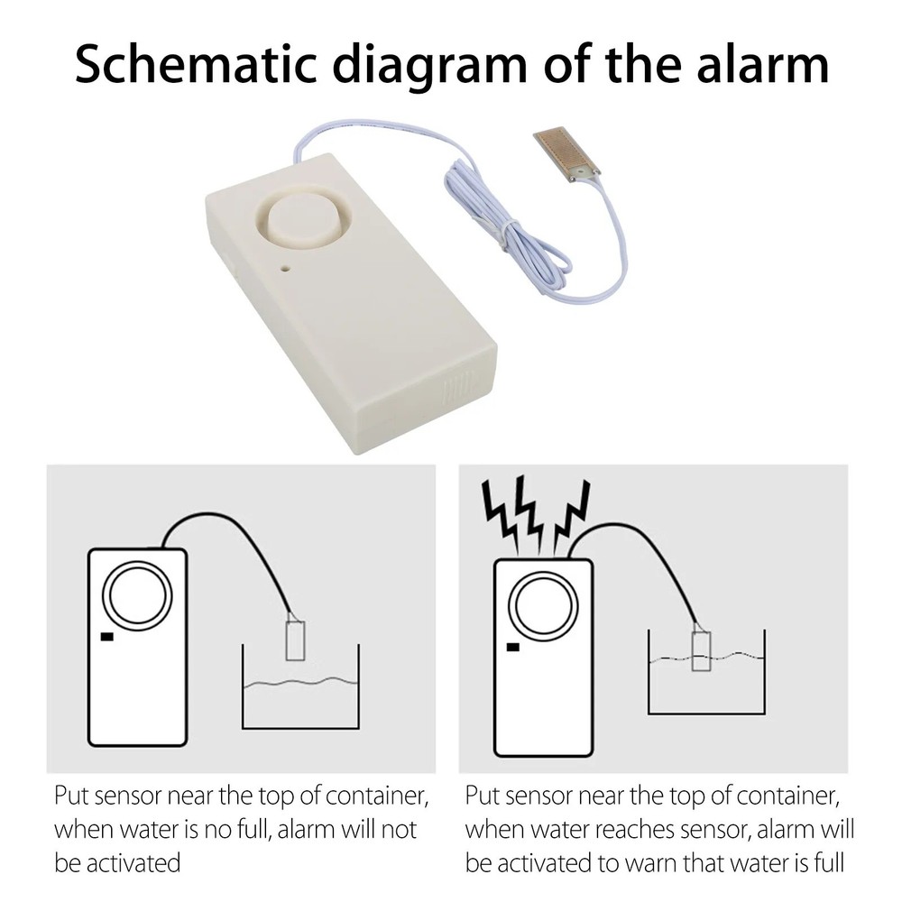 Simple Water Leak Alarm Flood Level Overflow Detector Sensor Home Security