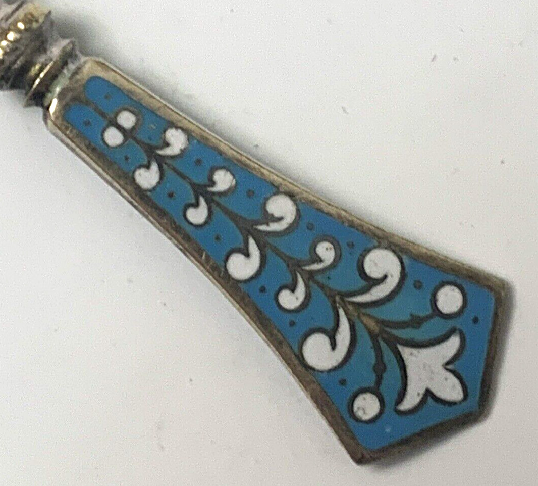 Set 12 German 800 Silver Gilt and ENAMEL Spoons