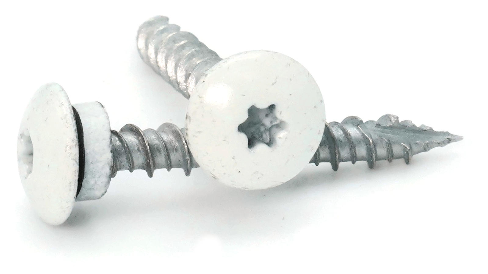 #10 Torx Low Profile Roofing Screws Mechanical Galvanized | White Finish