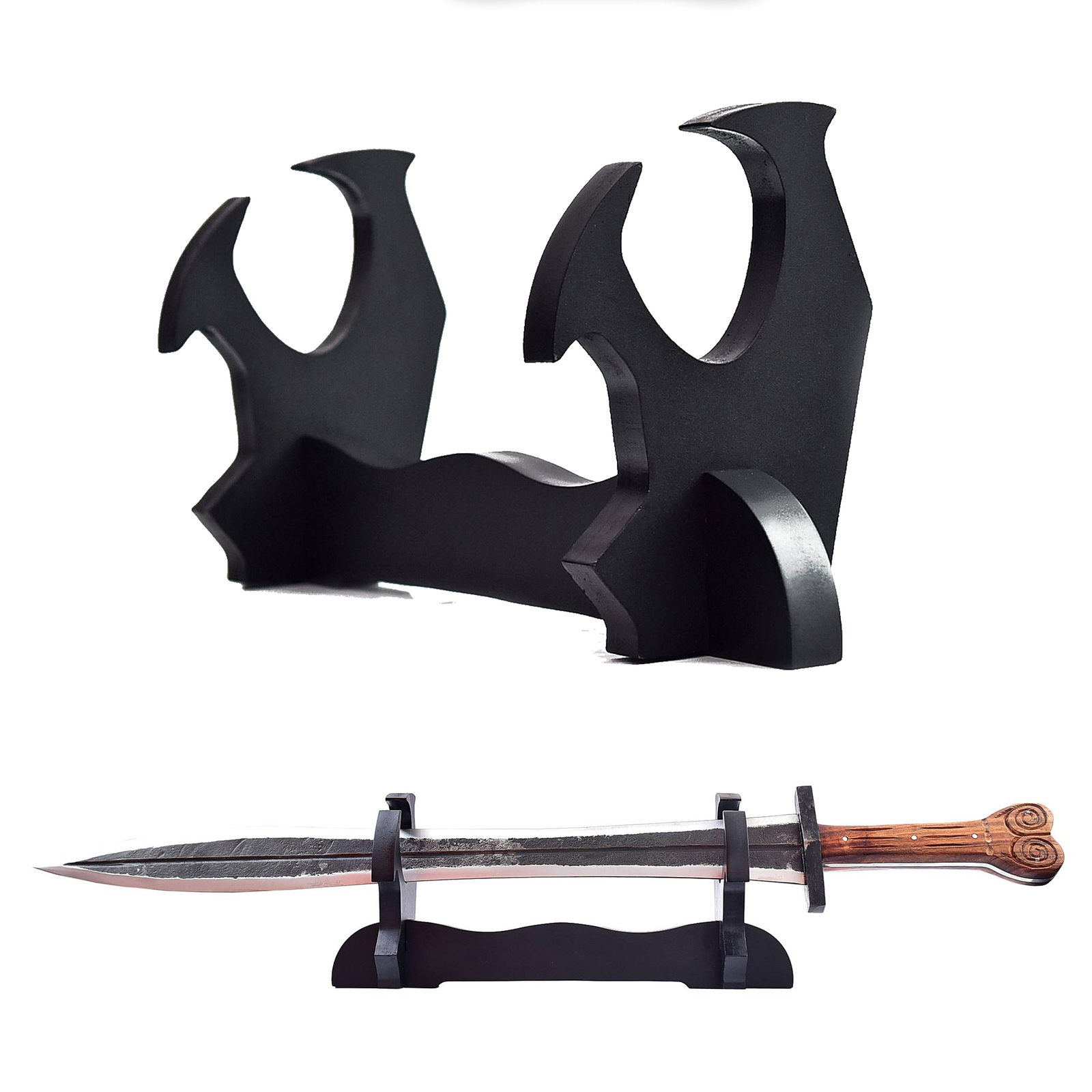 Elegant Wooden Sword Display Stand - Single Sword Holder - Satin Finish