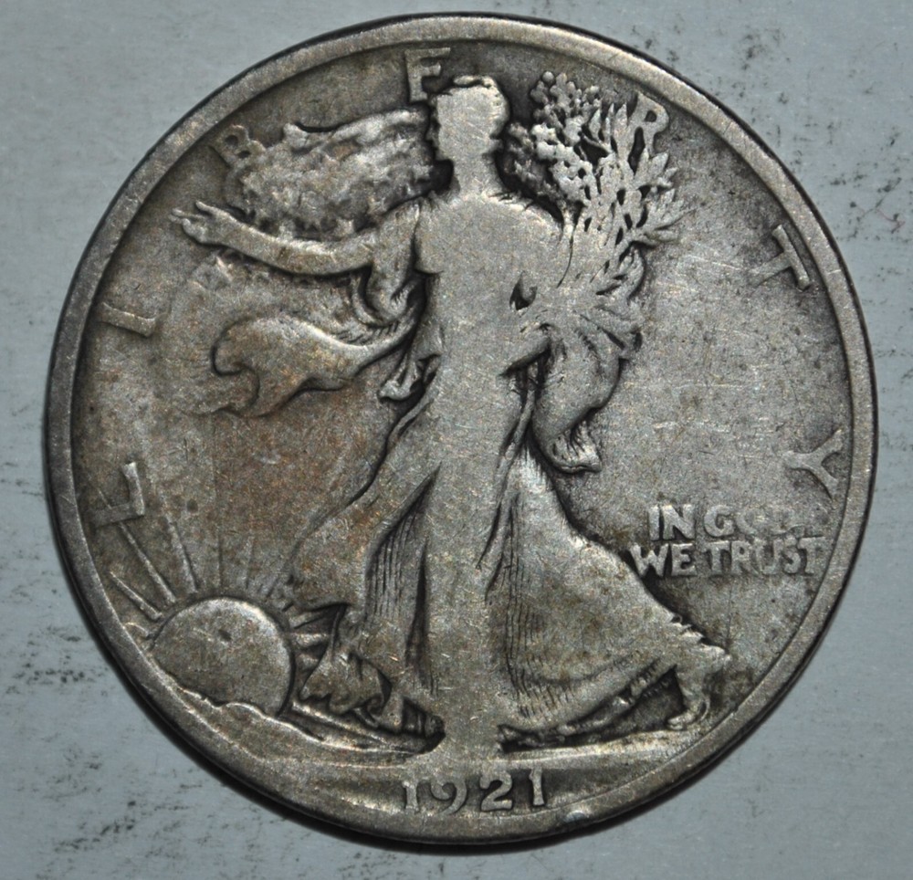 1921 Walking Liberty Silver Half Dollar {{{T458