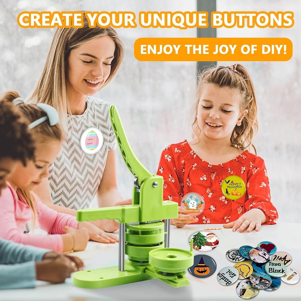 Versatile and Installation-Free 75mm Button Maker - Perfect For DIY Creatives