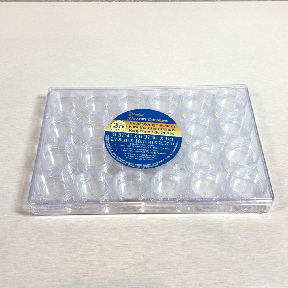 Darice 25 Piece Bead Craft Storage System Storage Boxes & Covered Tray