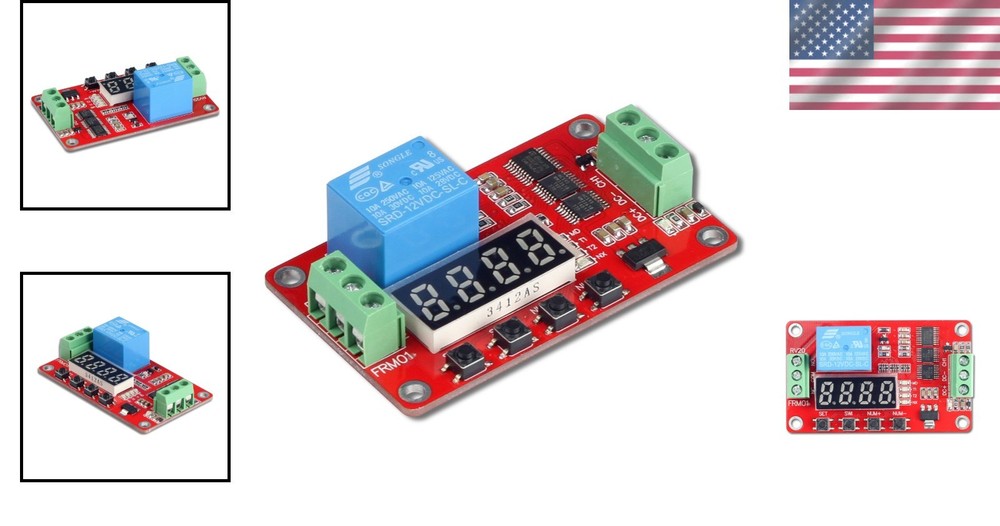 12V Programmable Timer Relay Module 18 Delay Modes Auto Control LED Display
