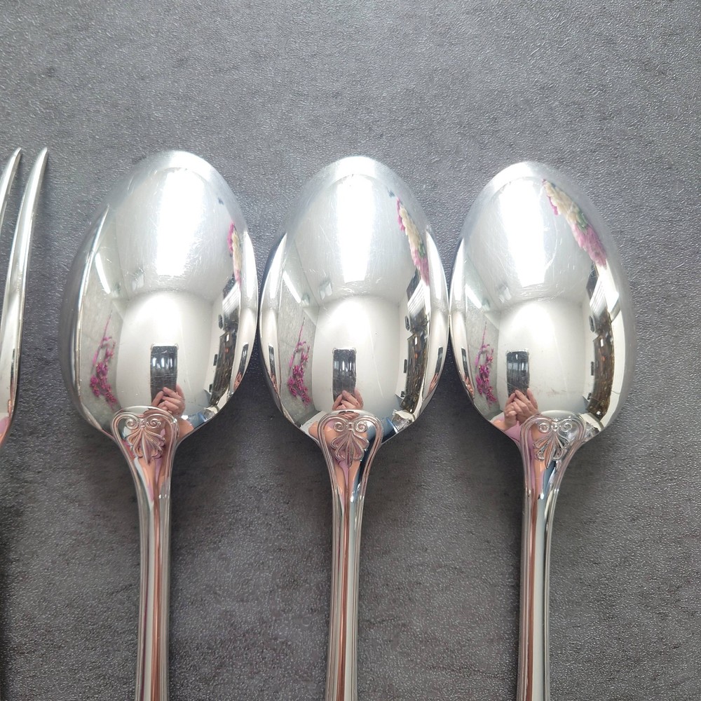 Christofle Malmaison 9pcs Silverplate Flatware Table Knife Fork Spoon Excellent
