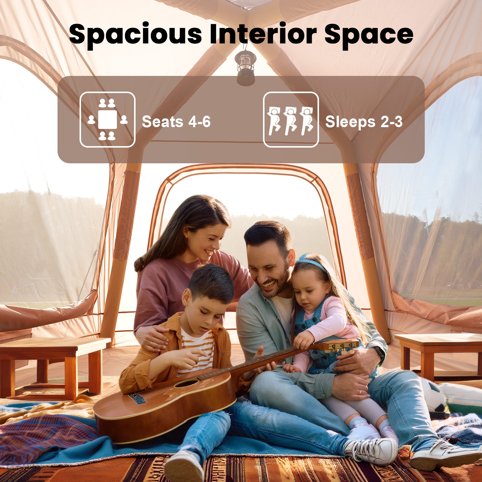 2 Person Inflatable Camping Tent Large Blow Up Tent, New