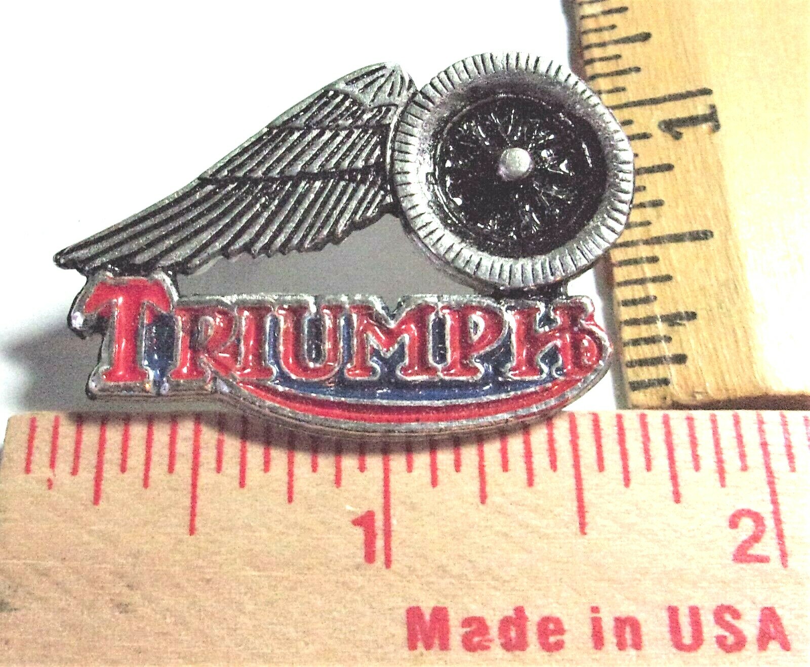 Triumph pin vintage collectible old British motorcycle pinback biker memorabilia
