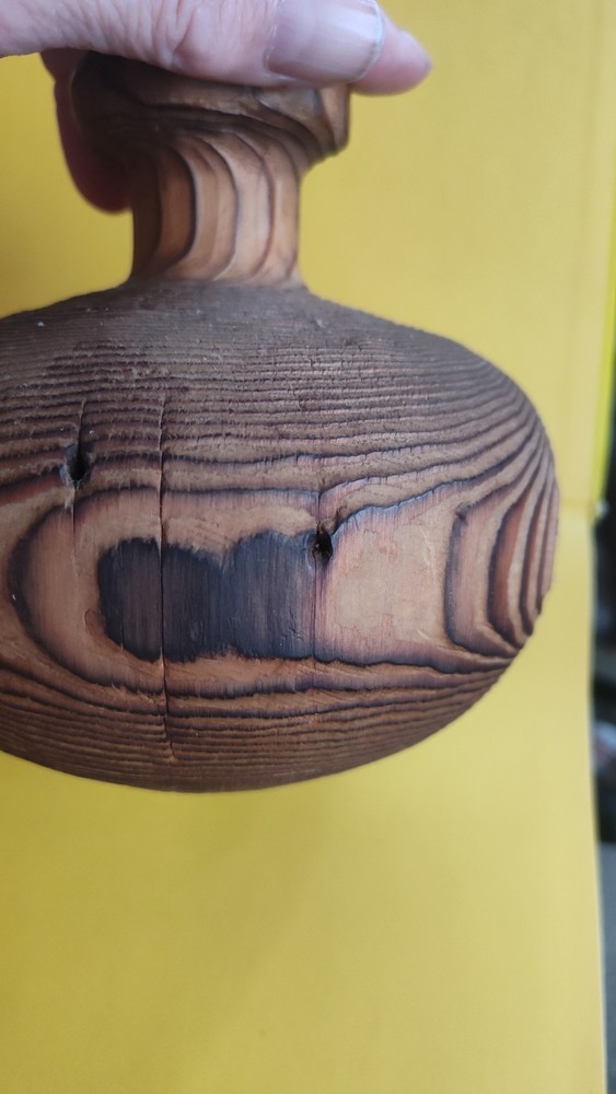 turned wood vase