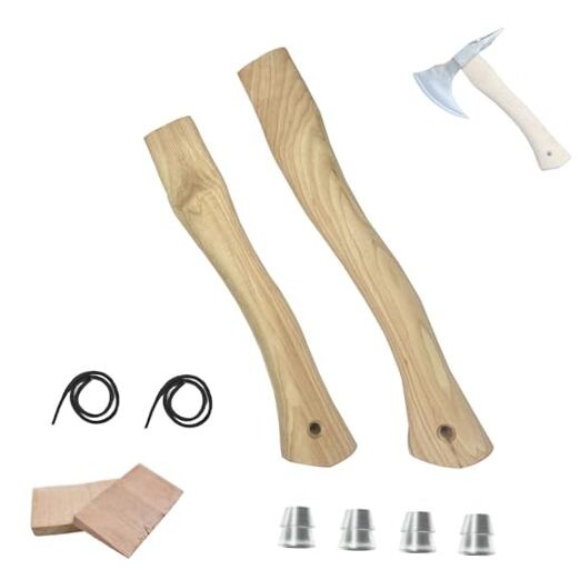 Axe Handle Replacement, 13in+11in Hickory Hatchet Handle Replacement log color