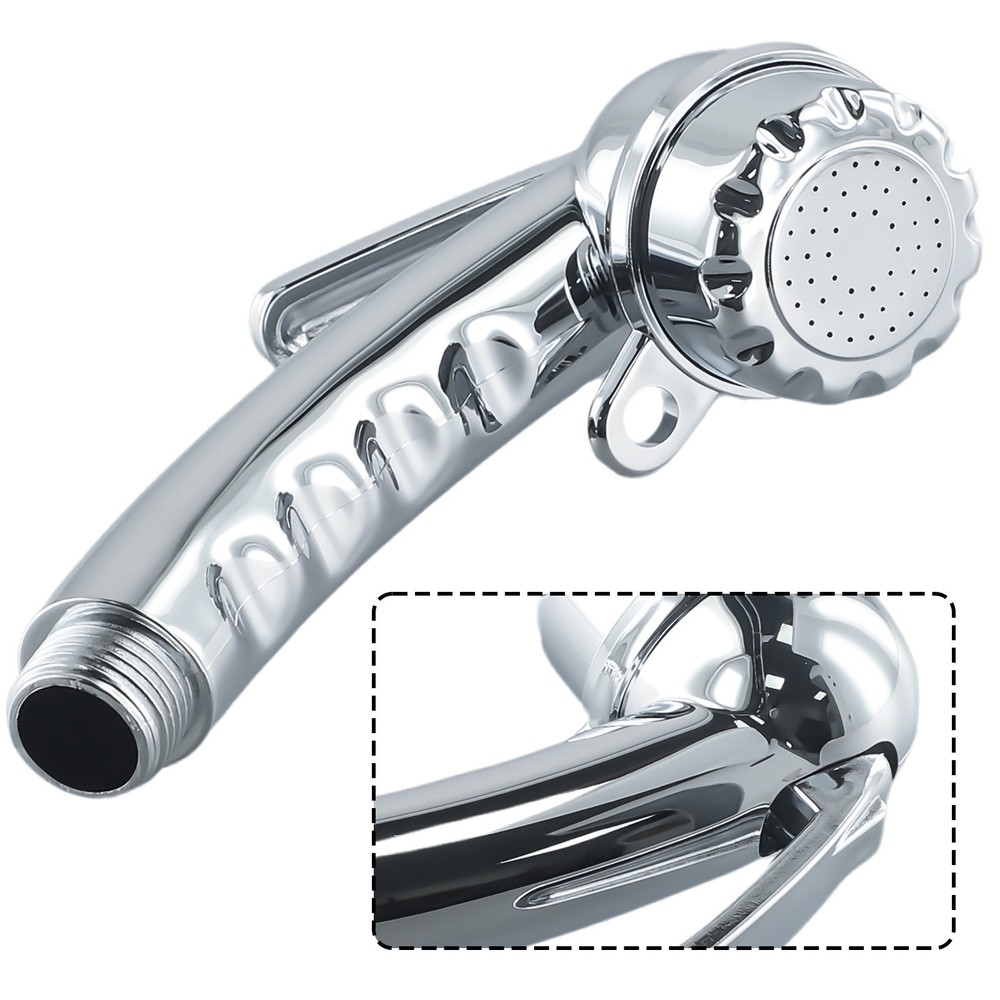 Good Quality Shower Head Silver With Start/stop Button 14.5 Cm Adjustable