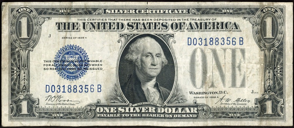 1928 A $1 One Dollar FUNNYBACK Silver Certificate Note Fr#1601