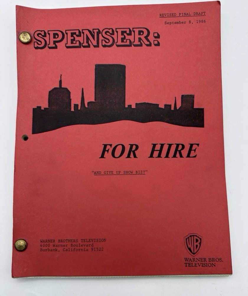 1986 Spenser For Hire Script Screenplay Revised Final Draft Bielak WB TV