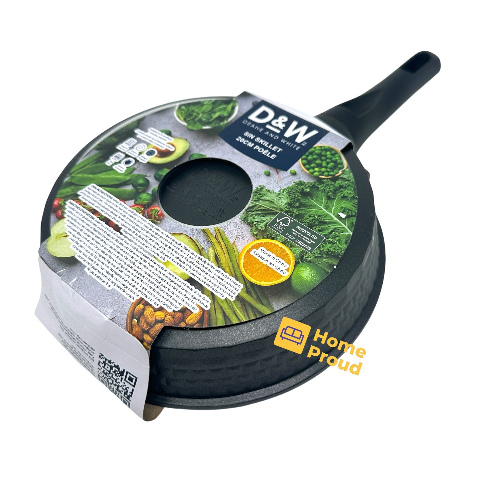 D&W Frying Pan Nonstick FRY Skillet 8 inch Deane&White Premium Kitchen Cookware