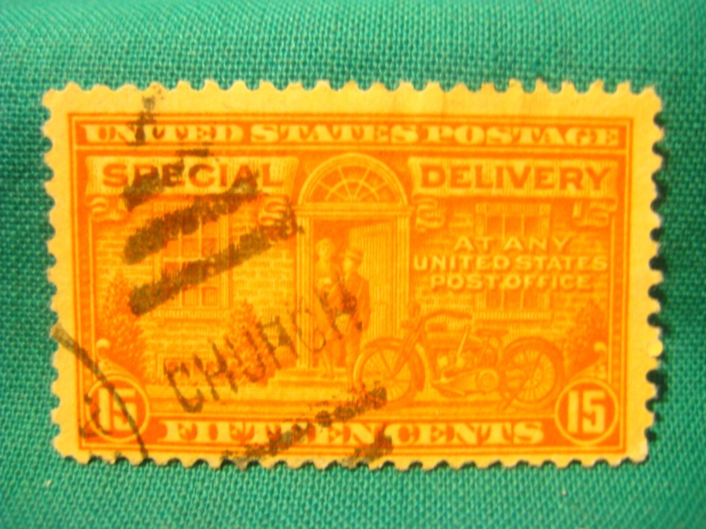 15c Special Delivery-Motorcycle-Used Single-Scott# E13 or E16-Light Cancel