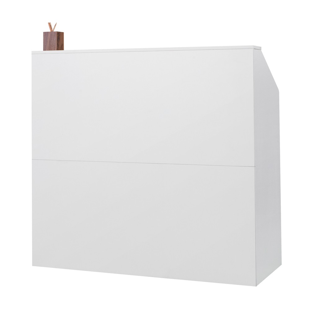 Uimoso Reception Desk Rectangular Front Counter Table 46.46in White Office Table