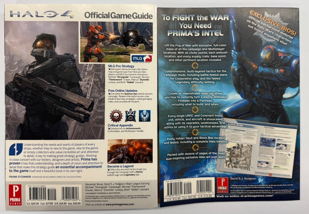 2/$25.99 X-BOX 360 "Halo Wars" Microsoft Studios Offical Game Guide