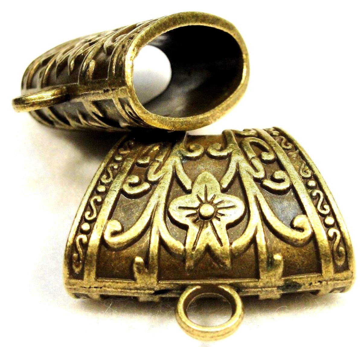 5Pcs. Huge Tibetan FLOWER Antique Bronze SCARF BAILS Jewelry Findings SBA69
