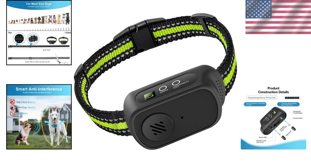 Small Medium Large Dogs Bark Collar - Beep Vibration Shock