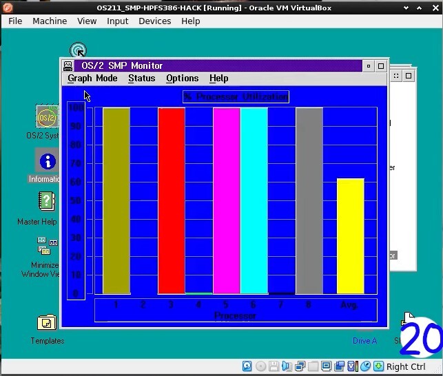 IBM OS/2 for Symmetrical Multiprocessing (SMP) v2.11 16 CPU/CORE kernel, HPFS386